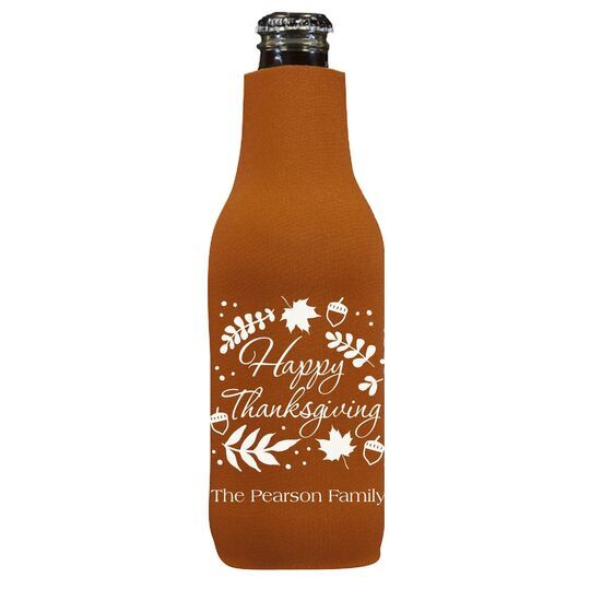 Happy Thanksgiving Autumn Bottle Huggers